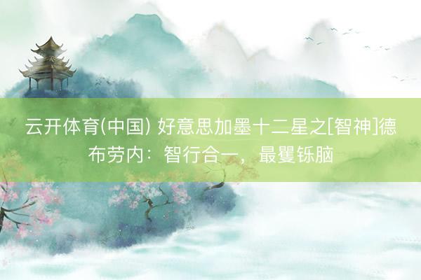 云开体育(中国) 好意思加墨十二星之[智神]德布劳内：智行合一，最矍铄脑