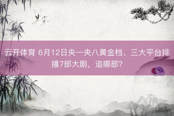 云开体育 6月12日央一央八黄金档、三大平台排播7部大剧，追哪部？